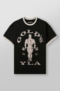 GOLDS GYM RINGER TEES BLACK