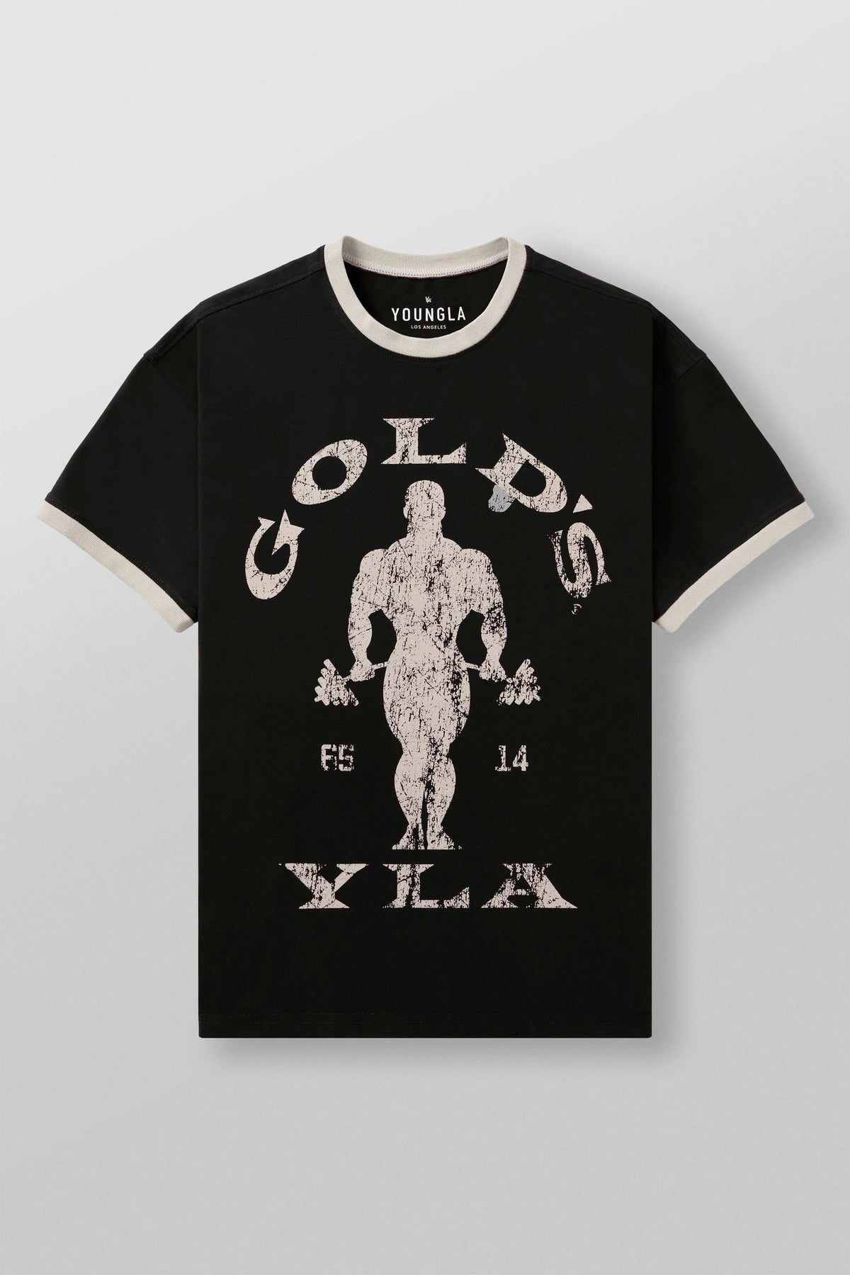 GOLDS GYM RINGER TEES BLACK