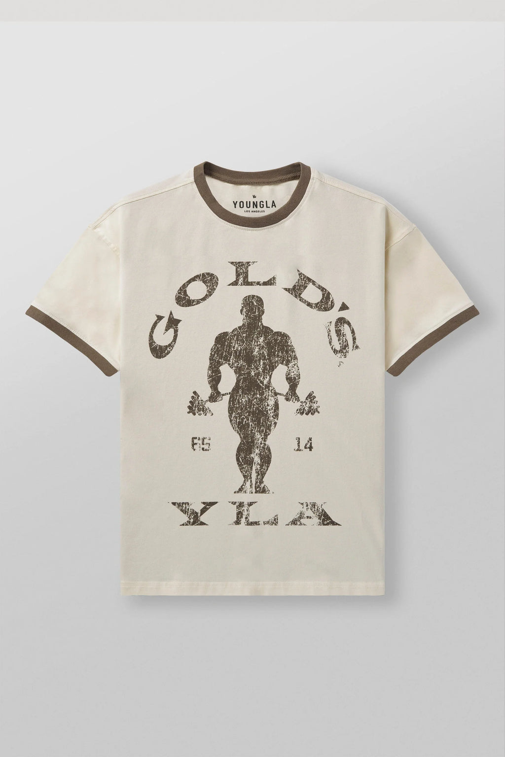 GOLDS GYM RINGER TEES OFF-WHITE