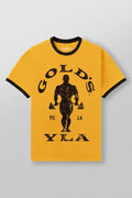 GOLDS GYM RINGER TEES YELLOW