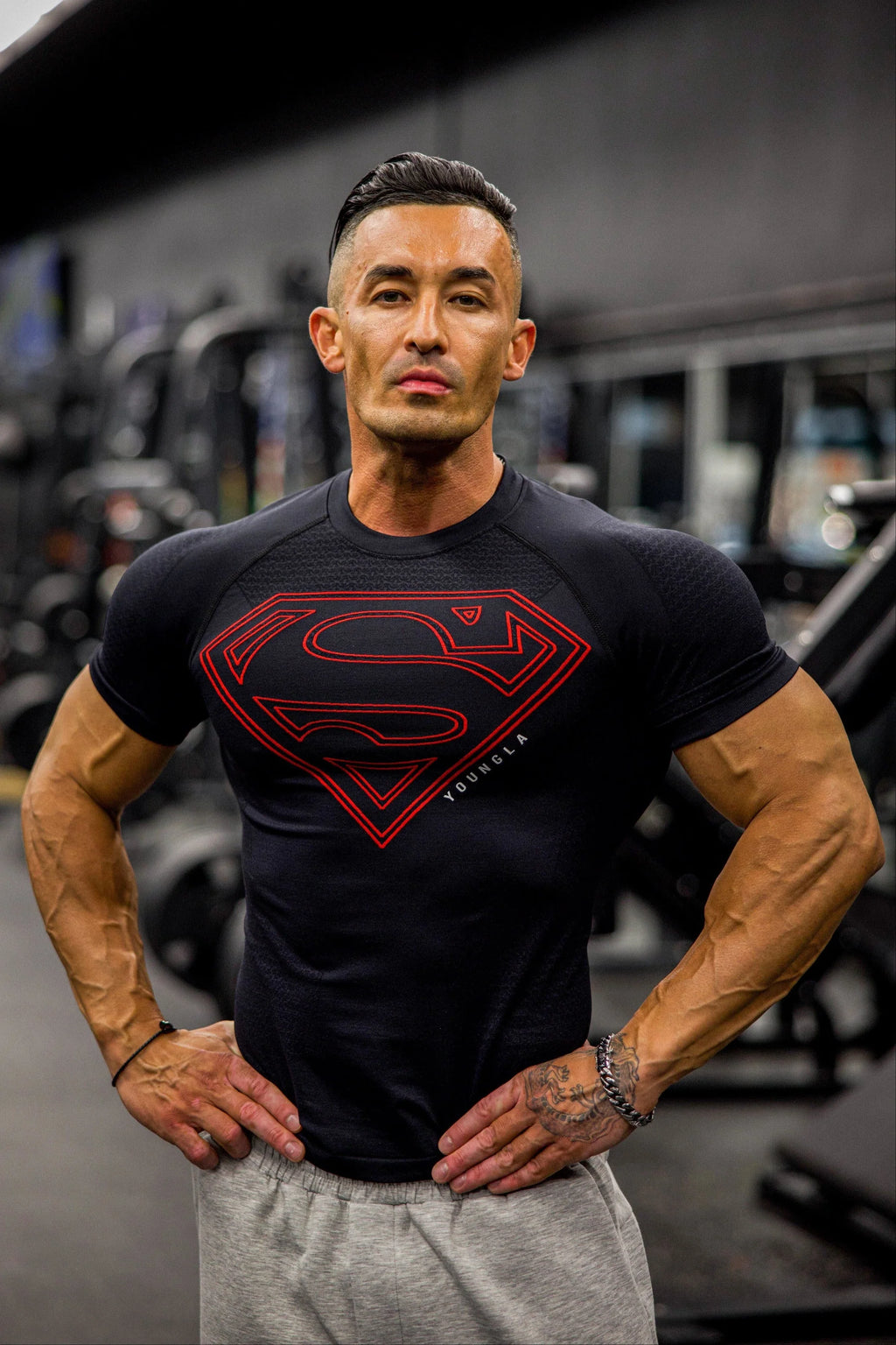 SUPERMAN COMPRESSION TEE B/R