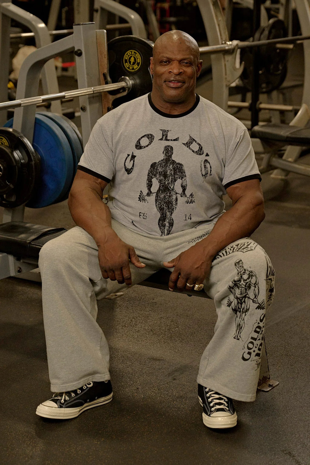 GOLDS GYM RINGER TEES OFF-WHITE