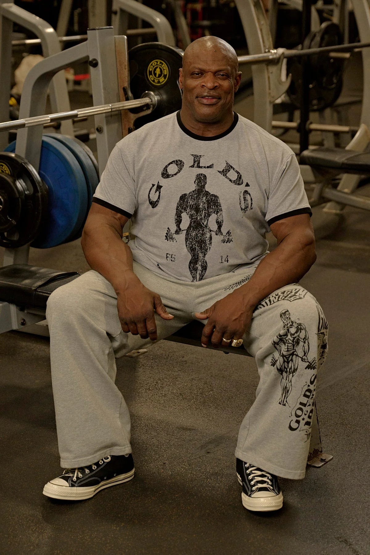GOLDS GYM RINGER TEES OFF-WHITE