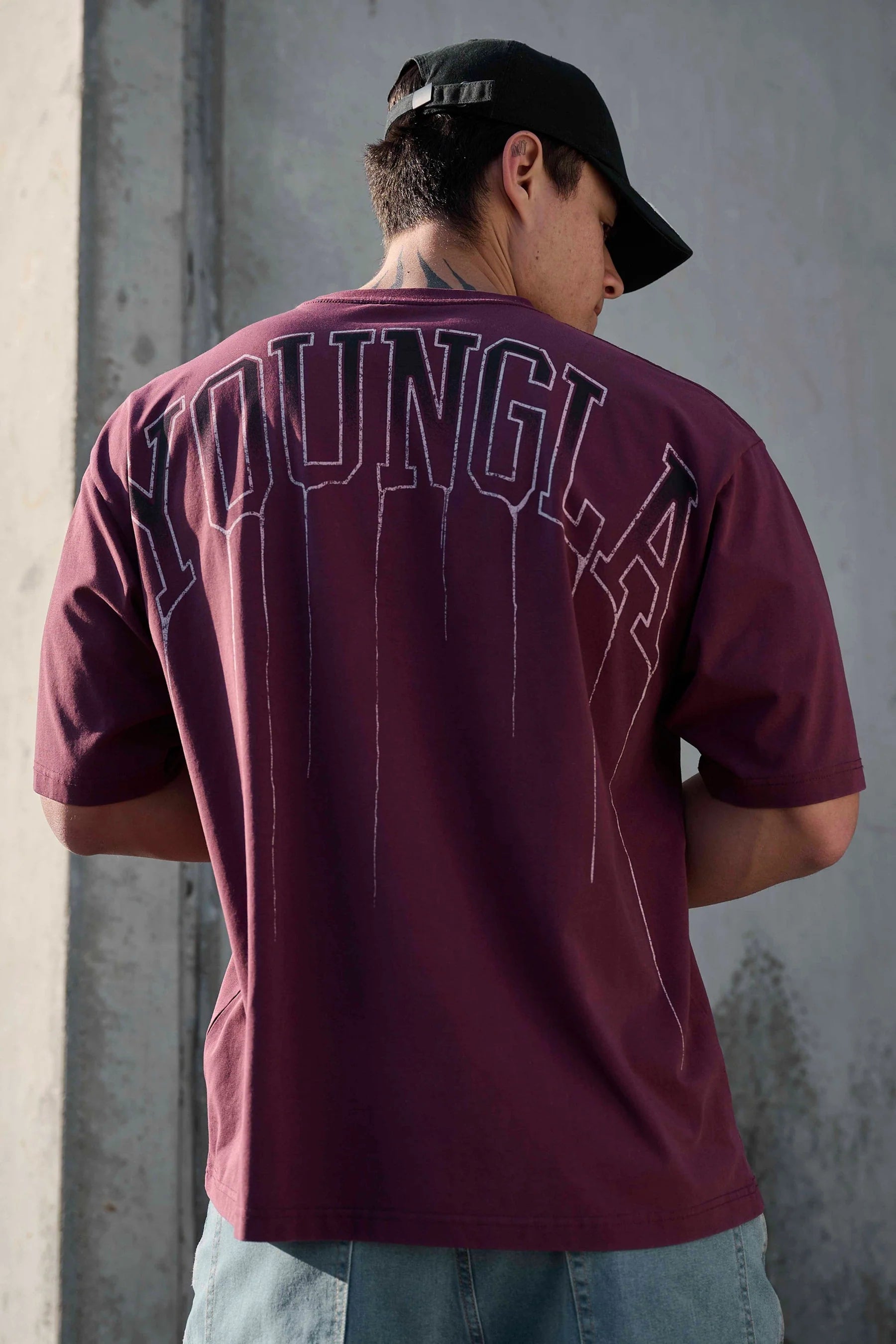 DRIP OVERSIZED TEE GRAPE