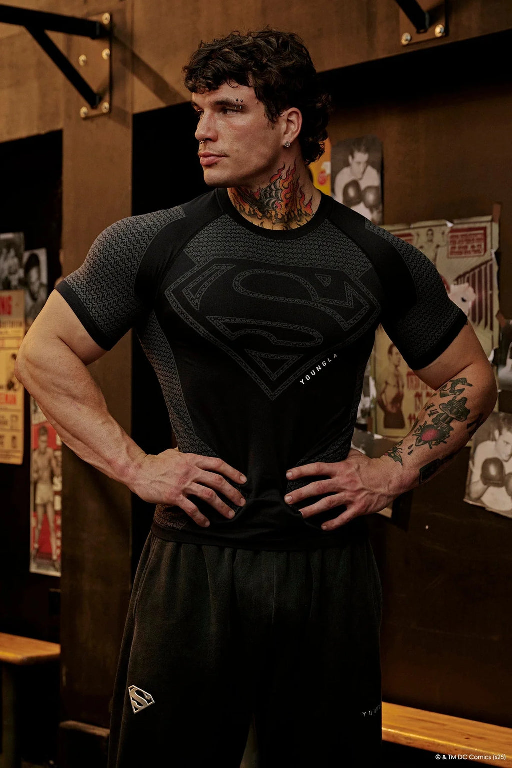 SUPERMAN COMPRESSION TEE BLACK