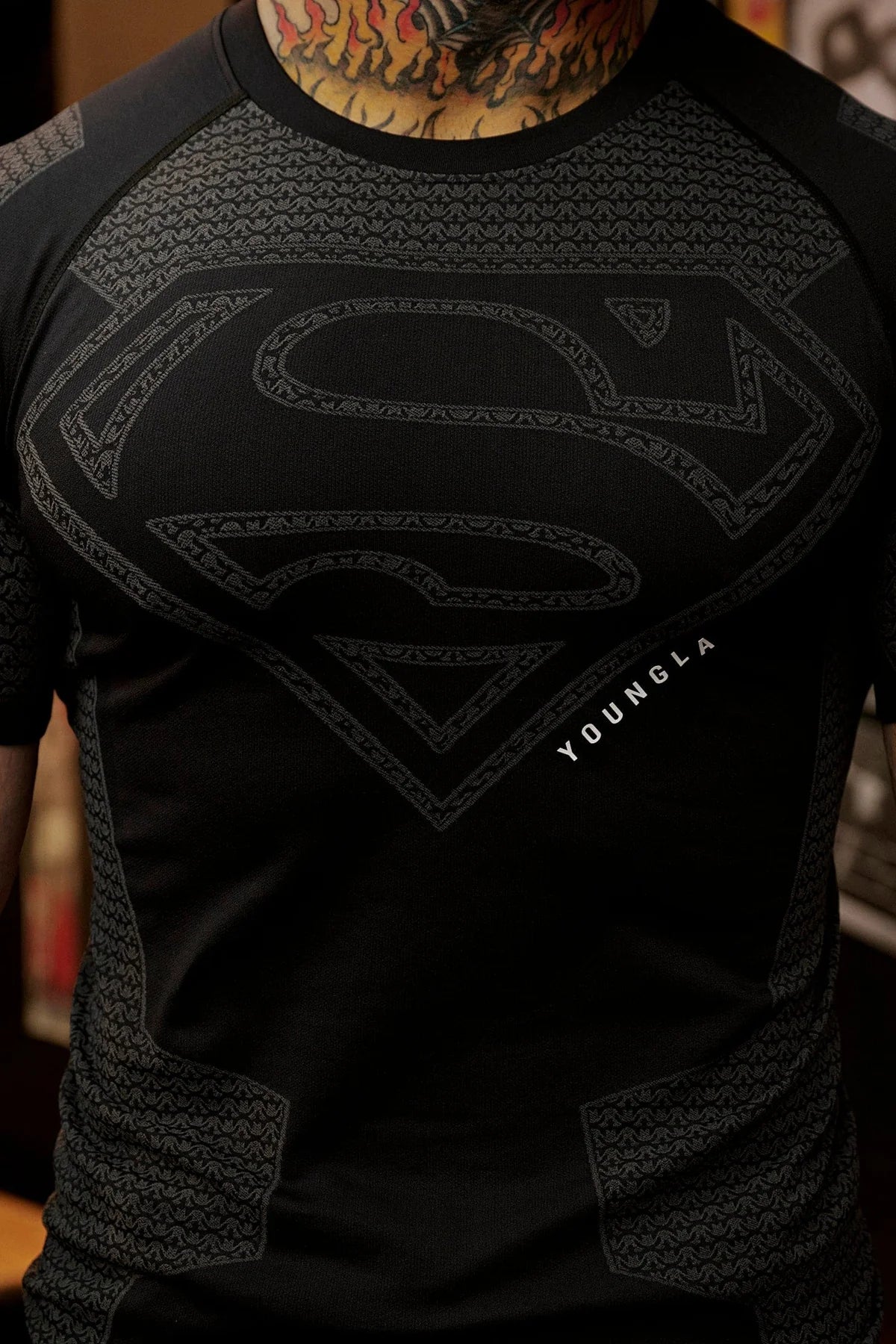 SUPERMAN COMPRESSION TEE BLACK