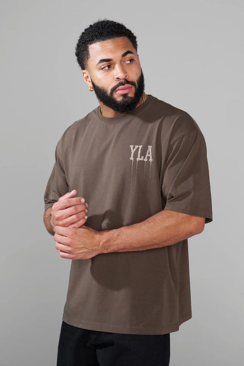 DRIP OVERSIZED TEE BROWN